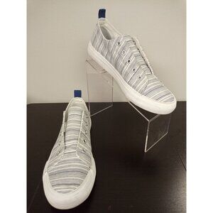 Serra Striped Blue White Canvas Sneakers Size 9